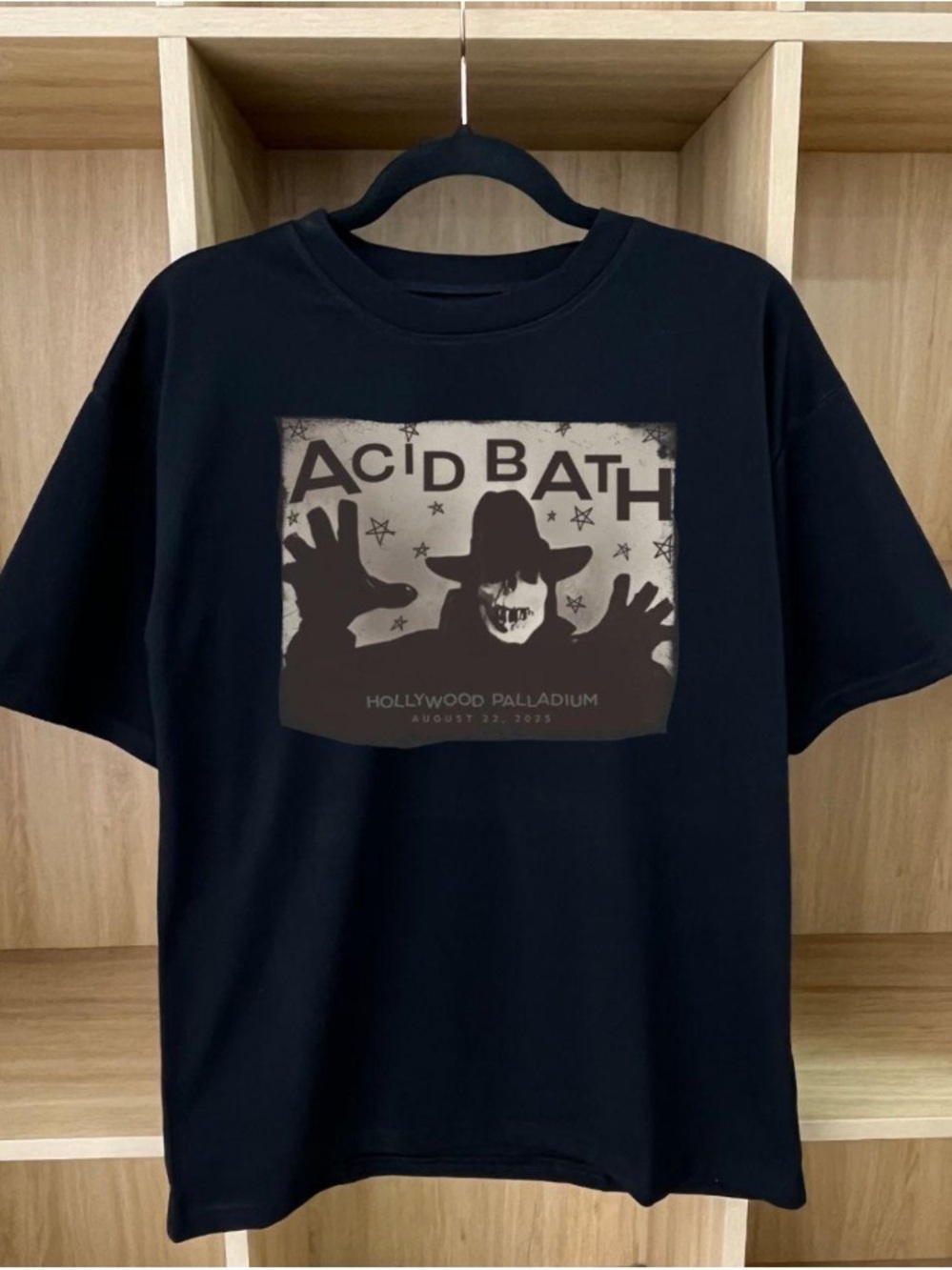 Acid Bath Mud Metal Band Skull Cowboy Retro Black T-shirt